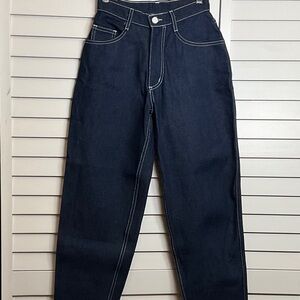 Los Angeles Apparel Women's NWOT High Rise 14oz Raw Indigo  Denim Jeans
